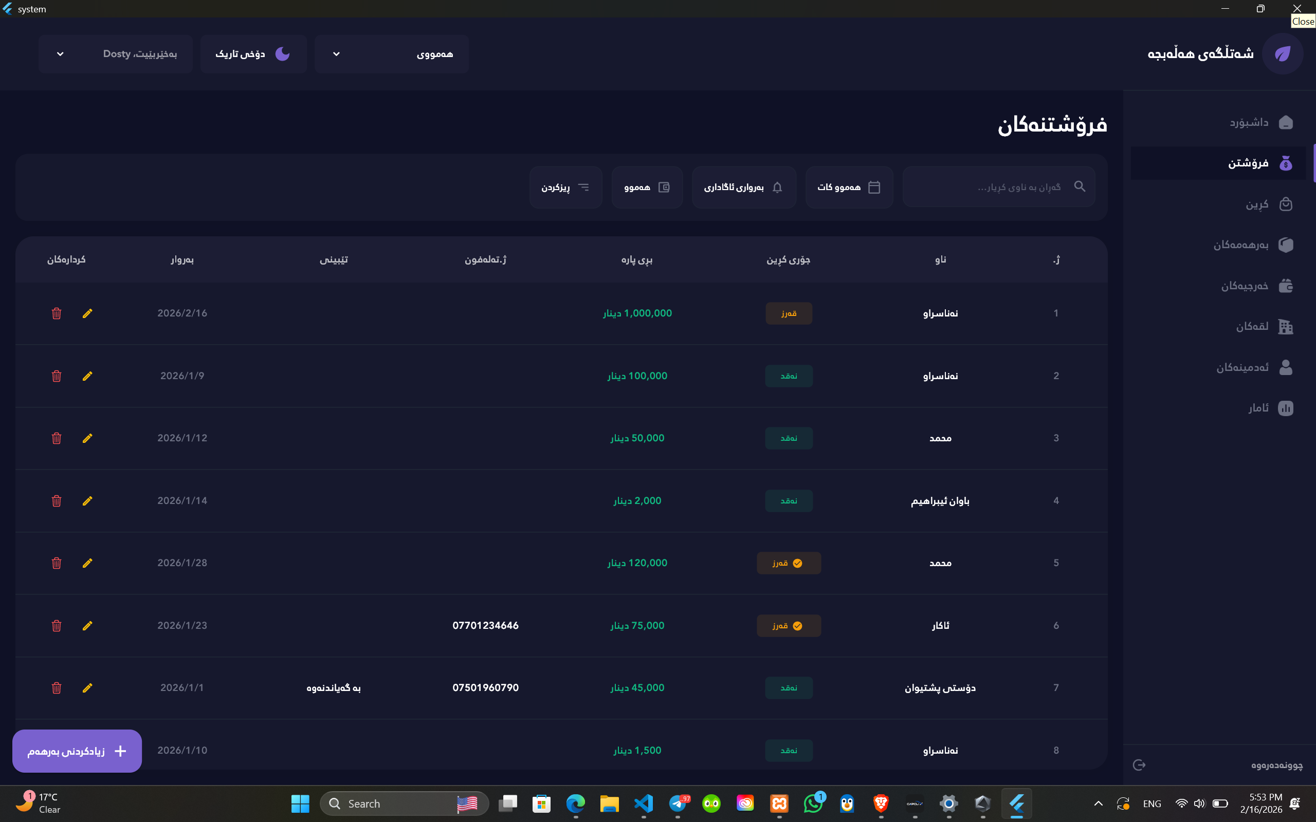 فرۆشتن - دۆخی تاریک